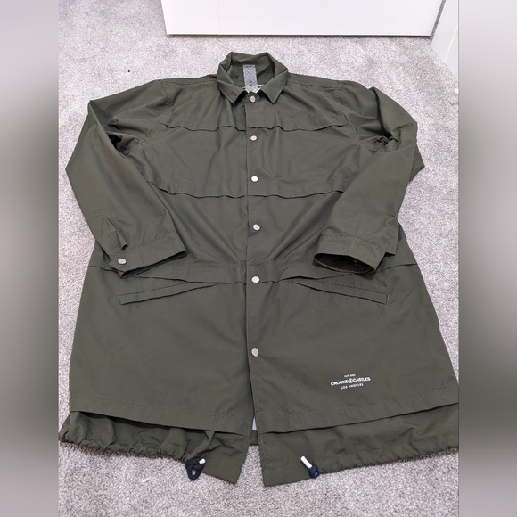 CROOKS & CASTLES Olive Green trench coat / rain coat - Picture 16 of 16